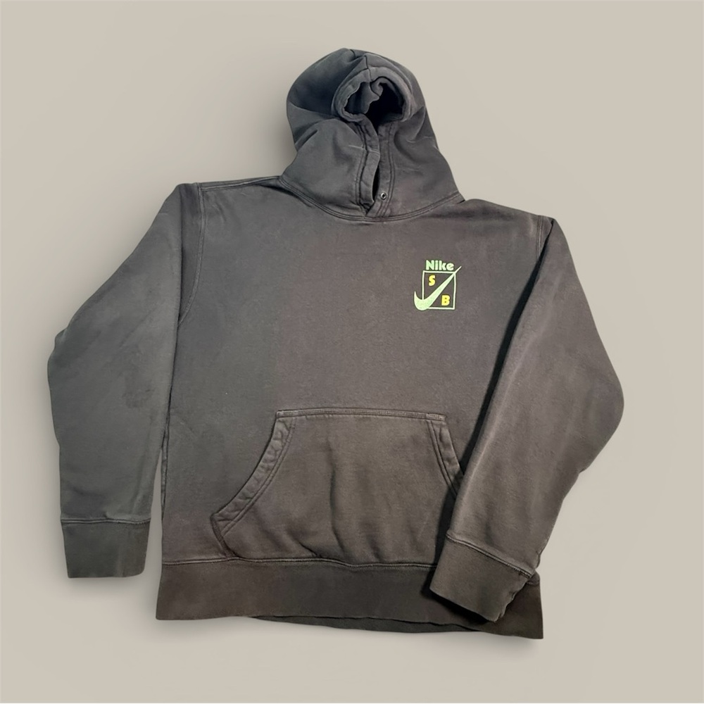 Nike SB Logo Pullover Fleece Hoodie - Fade Black - Size Medium